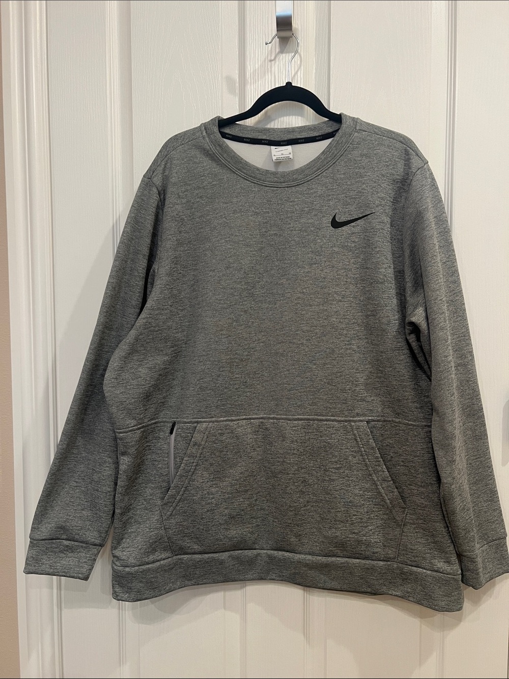 Nike Therma-Fit Fleece Training Crewneck Sweatshirt Grey Mens